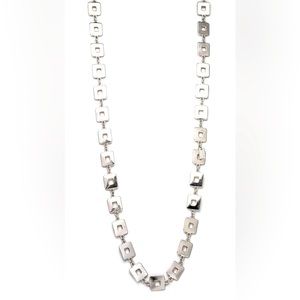 Trinny Woodhall/YSL style Long Square Link Necklace — Silver